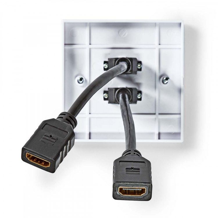 Nedis HDMI™ Veggboks | 2x HDMI™ Female | 4K@60Hz | HDMI™ Output | Sort | 18 Gbps | Gull belagt | Konvolutt