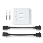 Nedis HDMI™ Veggboks | 2x HDMI™ Female | 4K@60Hz | HDMI™ Output | Sort | 18 Gbps | Gull belagt | Konvolutt