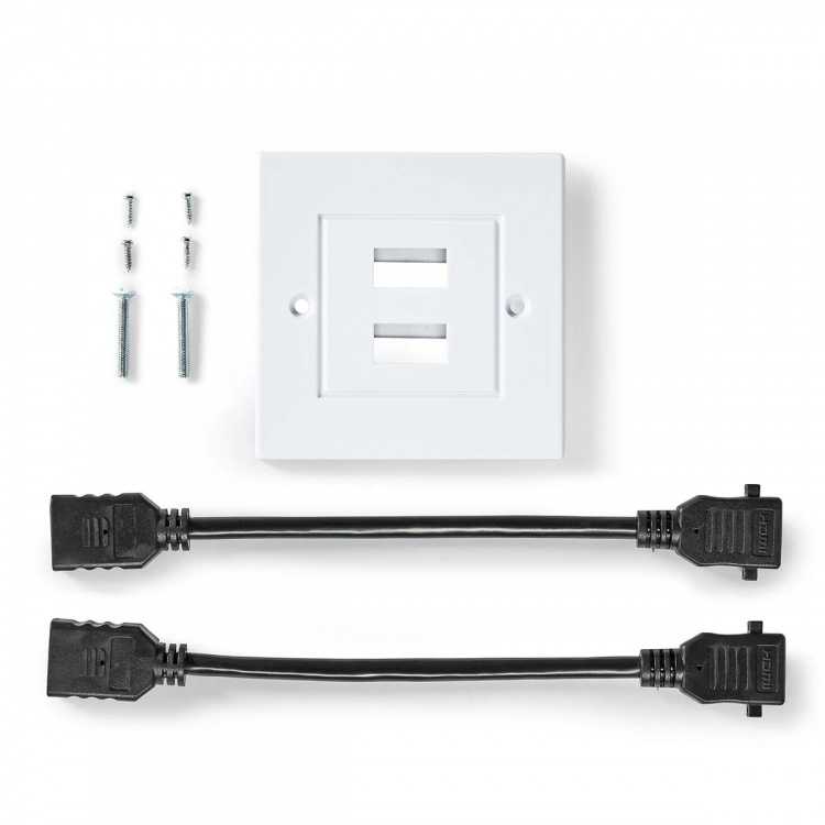 Nedis HDMI™ Veggboks | 2x HDMI™ Female | 4K@60Hz | HDMI™ Output | Sort | 18 Gbps | Gull belagt | Konvolutt