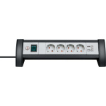 brennenstuhl Premium-Office-Line stikkontaktstrip 4-veis med bryter (stikkontaktlist for skrivebordet med 1,8m kabel og 2x USB, maks. 3100 mA, Made in Germany) TYPE F