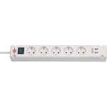 Bremounta uttagslist 5-vägs med 2 USB-laddningsuttag vit 3,00 m H05VV-F 3G1,5