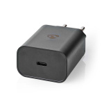 Nedis vegg lader | 30 W | PD3.0 27W / PD3.0 30W / QC3.0 | Hurtigladefunksjon | 1.5 / 2.0 / 2.5 / 3.0 A | Antall utganger: 1 | USB-C™ | Automatisk Spenning Utvalg | Sort