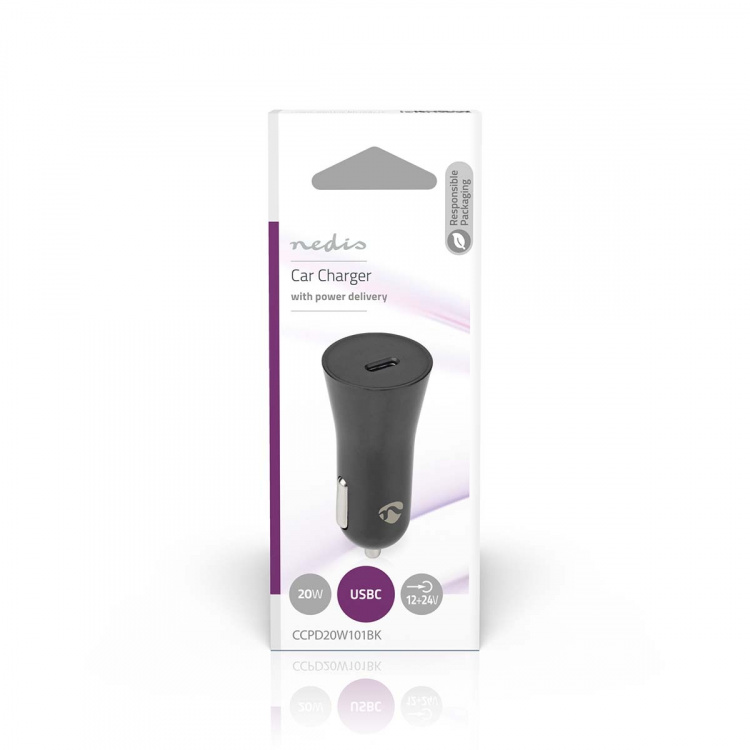 Nedis Billader | 20 W | 1.67 / 2.22 / 3.0 A | Antall utganger: 1 | Porttype: USB-C™ | Automatisk Spenning Utvalg