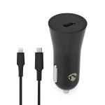 Nedis Billader | 20 W | 1.67 / 2.22 / 3.0 A | Antall utganger: 1 | Porttype: USB-C™ | Lightning 8-Pin (Løs) Kabel | 1.00 m | Automatisk Spenning Utvalg Nedis Billader | 20 W | 1.67 / 2.22 / 3.0 A | Antall utganger: 1 | Porttype: USB-C™ | Lightning 8-Pin (Løs) Kabel | 1.00 m | Automatisk Spenning Utvalg