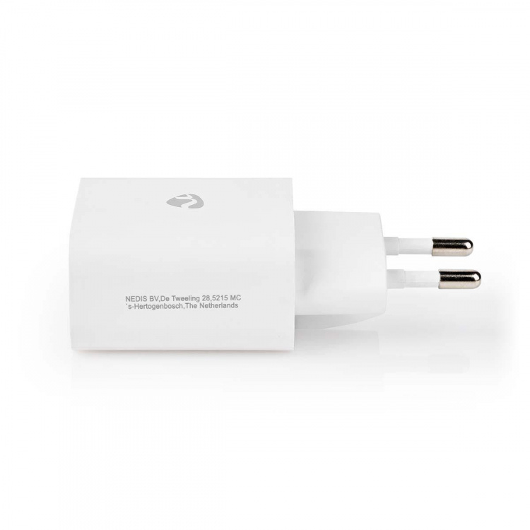 Nedis vegg lader | 20 W | PD3.0 20W | Hurtigladefunksjon | 1.67 A / 2.22 A / 3.0 A | Antall utganger: 1 | USB-C™ | Lightning 8-Pin (Løs) Kabel | 1.00 m | Automatisk Spenning Utvalg | Hvit