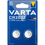 Varta Lithium knappecellebatteri CR2032 | 3 V DC | 230 mAh | 2-Blister | Sølv