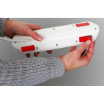 brennenstuhl Estilo 6-veis hjørnestikkontakt med høykvalitets rustfri ståloverflate for kjøkken og kontor (skrivebordsuttak med 4x beskyttende kontaktuttak, 2x Euro-uttak, inkl. USB-ladefunksjon) sølv/hvit TYPE F brennenstuhl Estilo 6-veis hjørnestikkontakt med høykvalitets rustfri ståloverflate for kjøkken og kontor (skrivebordsuttak med 4x beskyttende kontaktuttak, 2x Euro-uttak, inkl. USB-ladefunksjon) sølv/hvit TYPE F