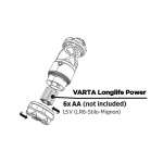 Varta LED lommelykt | Batteri drevet | 6x AA/LR6 | Nominell lysfluks: 450 lm | Lysrekkevidde: 20 m | Strålevinkel: 360 ° Varta LED lommelykt | Batteri drevet | 6x AA/LR6 | Nominell lysfluks: 450 lm | Lysrekkevidde: 20 m | Strålevinkel: 360 °