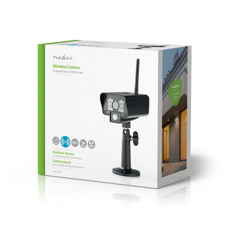 Nedis Digital Wireless Camera | Wi-Fi | VGA | Innendørs og Utendørs | Nattsyn: 5.00 m | Betraktningsvinkel: 73 ° | Sort | IP54