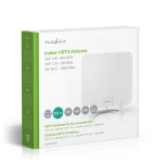 Nedis innendørs antenne | Aktiv | FM / UHF / VHF | Mottaksområde: 0-25 km | LTE700 | Forsterkning: 30 dB | ABS | Hvit
