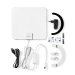 Nedis innendørs antenne | Aktiv | FM / UHF / VHF | Mottaksområde: 0-25 km | LTE700 | Forsterkning: 30 dB | ABS | Hvit