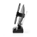 Nedis innendørs antenne | Aktiv | FM / UHF / VHF | Mottaksområde: 0-25 km | LTE700 | Forsterkning: 36 dB | Forsterkningskontroll | ABS | Sort