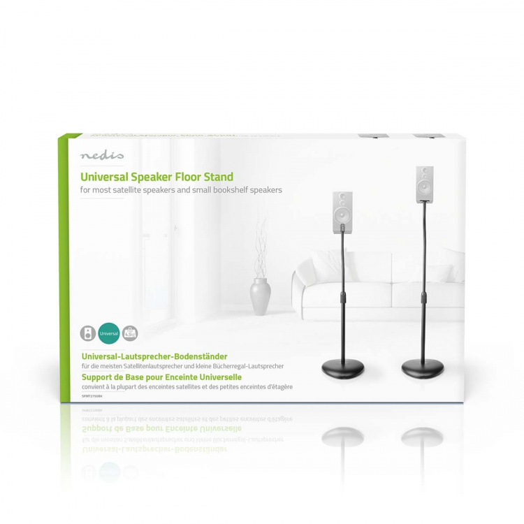 Nedis Speaker Mount | Kompatibel med: Universell | Gulv | 4.5 kg | Høydejusterbar | ABS / Stål | Sort