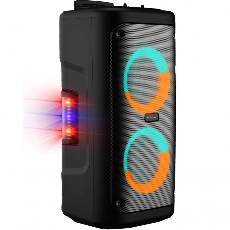 Denver Bærbar, kraftig høyttaler med LED-lys