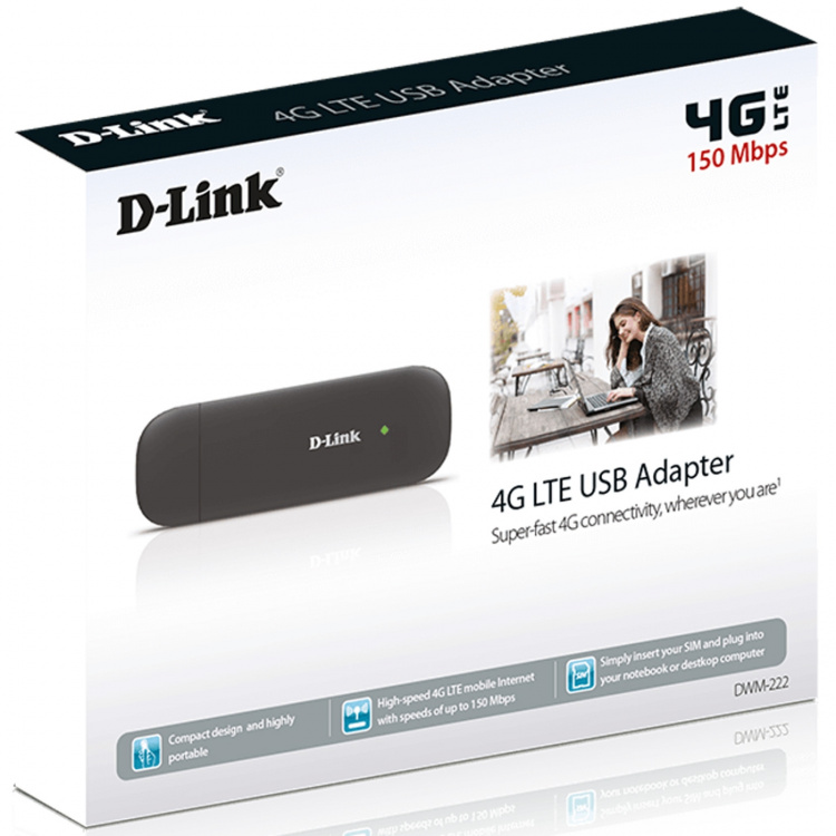 D-Link DWM-222 4G/LTE USB-adapter 150/50 Mbps