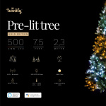 Twinkly Forhåndsbelyst juletre 2,3 m med 500 AWW LED GenII Gold Ed
