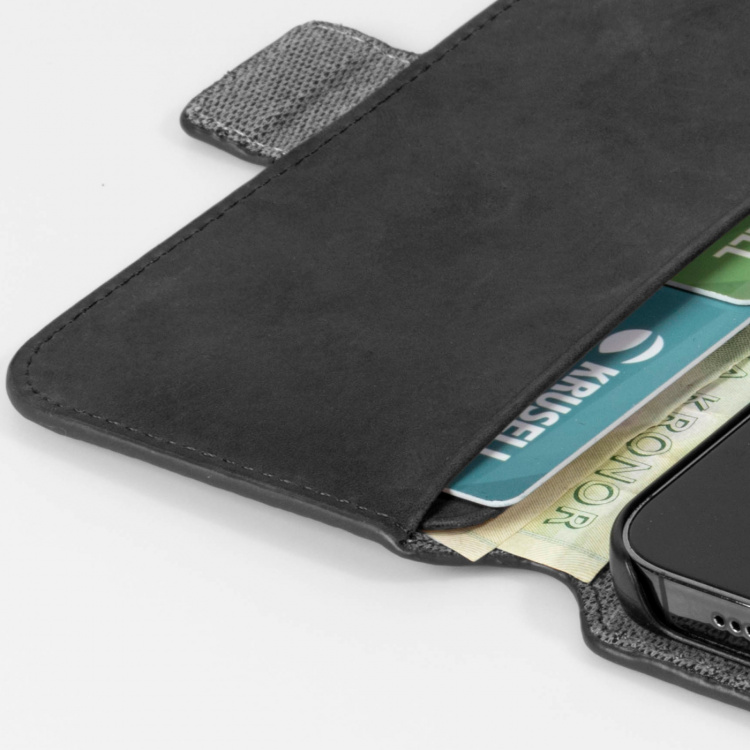 Krusell Leather Phone Wallet iPhone 13 Pro Max Svart