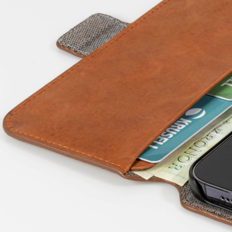 Krusell Leather Phone Wallet iPhone 13 Cognac Krusell Leather Phone Wallet iPhone 13 Cognac