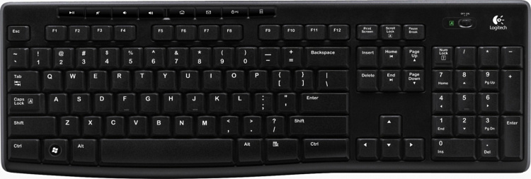 Logitech K270, trådløst tastatur, USB Nano-mottaker, Nordic, svart