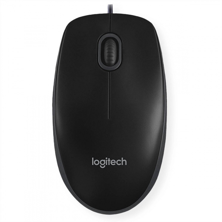 Logitech B100 optisk USB-mus, 800 dpi, 180 cm kabel, svart