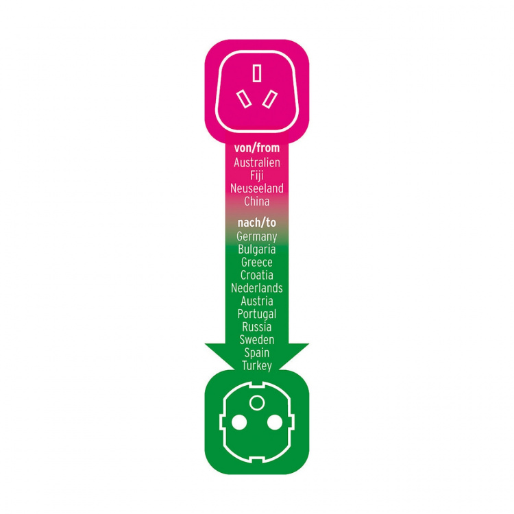 brennenstuhl Reiseplugg / reiseadapter (reisekontaktadapter for: Euro-kontakt og Australia, Kina-plugg) svart
