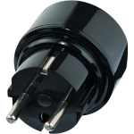 brennenstuhl Reiseplugg / reiseadapter (reisekontaktadapter for: Euro-kontakt og Australia, Kina-plugg) svart