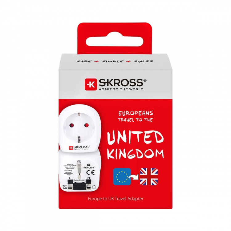 SKROSS Reise Adapter Europa till UK Earthed SKROSS Reise Adapter Europa till UK Earthed