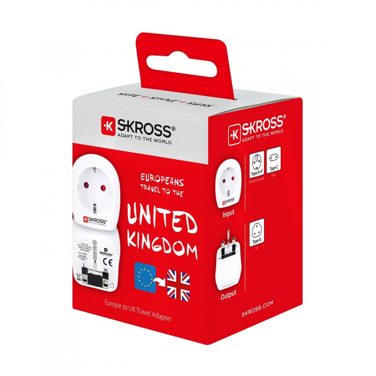 SKROSS Reise Adapter Europa till UK Earthed SKROSS Reise Adapter Europa till UK Earthed