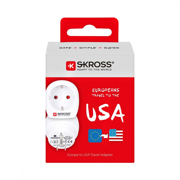 SKROSS Reise Adapter Europa-till-USA Earthed SKROSS Reise Adapter Europa-till-USA Earthed