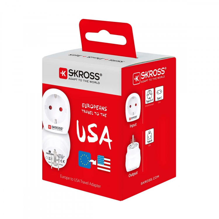 SKROSS Reise Adapter Europa-till-USA Earthed SKROSS Reise Adapter Europa-till-USA Earthed