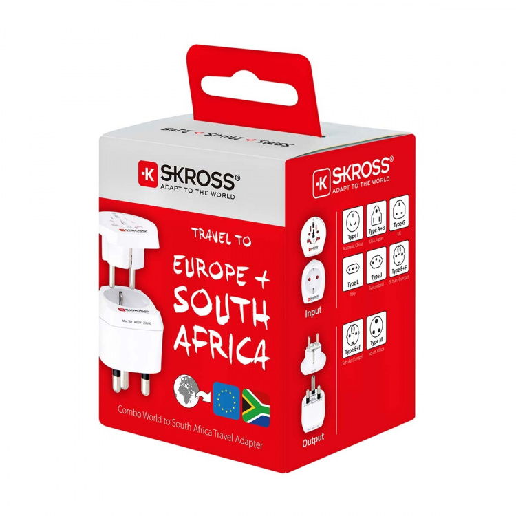 SKROSS Reise Adapter Combo - Verden-till-Sør-Afrika Earthed SKROSS Reise Adapter Combo - Verden-till-Sør-Afrika Earthed
