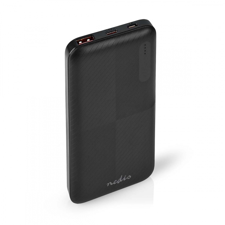 Nedis Power Bank | 10000 mAh | 1.5 / 2.0 / 3.0 A | Antall utganger: 2 | Utgangstilkobling: 1x USB-A / 1x USB-C™ | Inngangstilkobling: 1x Micro USB / 1x USB-C™ | PD2.0 18W | Lithium-Polymer Nedis Power Bank | 10000 mAh | 1.5 / 2.0 / 3.0 A | Antall utganger: 2 | Utgangstilkobling: 1x USB-A / 1x USB-C™ | Inngangstilkobling: 1x Micro USB / 1x USB-C™ | PD2.0 18W | Lithium-Polymer