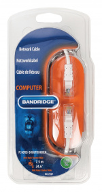 Bandridge CAT5e UTP Nettverkskabelen RJ45 (8P8C) Han - RJ45 (8P8C) Han 7.50 m Hvit