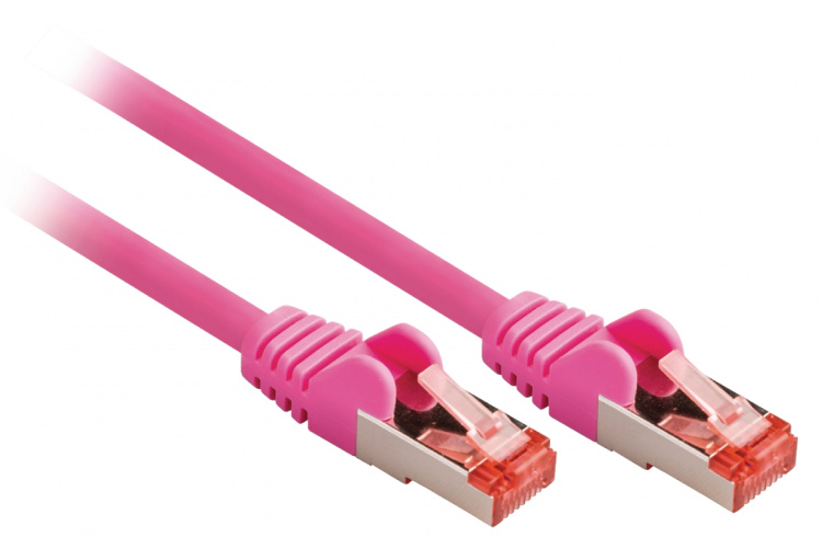 Valueline CAT6 S/FTP Nettverkskabelen RJ45 (8P8C) Han - RJ45 (8P8C) Han 7.50 m Rosa