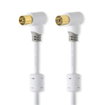 Nedis Coax Cable | IEC (Coax) Han | IEC (Coax) Hun | Gull belagt | 100 dB | 75 Ohm | Dobbelt skjermet | 5.00 m | Rund | PVC | Hvit | Boks