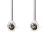 Nedis Coax Cable | IEC (Coax) Han | IEC (Coax) Han | Nikkel belagt | 90 dB | 75 Ohm | Dobbelt skjermet | 10.0 m | Rund | PVC | Hvit | Konvolutt