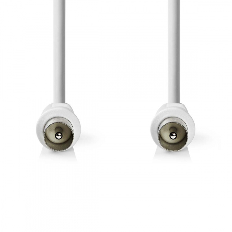 Nedis Coax Cable | IEC (Coax) Han | IEC (Coax) Han | Nikkel belagt | 90 dB | 75 Ohm | Dobbelt skjermet | 10.0 m | Rund | PVC | Hvit | Konvolutt