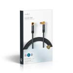 Nedis Coax Cable | IEC (Coax) Han | IEC (Coax) Hun | Gull belagt | 75 Ohm | Quad skjermet | 5.00 m | Rund | Bomull | Grå / Gun Metal Grå | Deksel Vindusboks