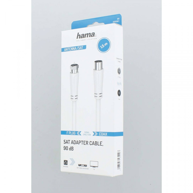 Hama Antennekabel SAT 90dB F-Coax Hvit 1,5m