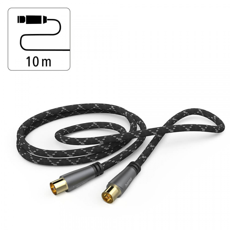 Hama Cable Antenna 120dB Black/Grey 10.0m