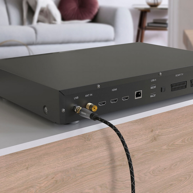 Hama Antennekabel SAT 120dB F-F Svart/Grå 3.0m