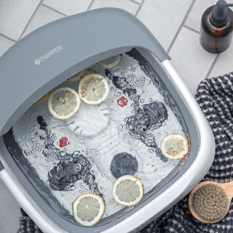 Champion Sammenleggbart fotbad 5L FB210 Grå/Hvit Champion Sammenleggbart fotbad 5L FB210 Grå/Hvit