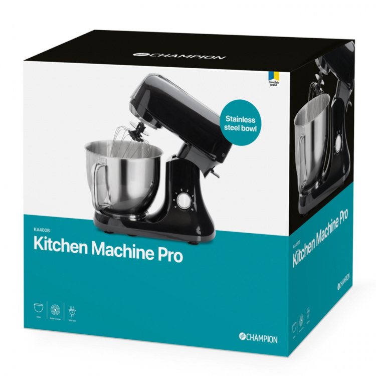 Champion Kjøkkenmaskin Pro 6L 1200W KA400 Shiny Black