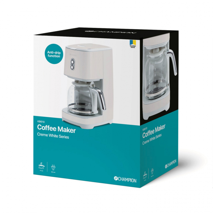 Champion 12-koppers/1,5 liters kaffetrakter KB610 Creme White Series Champion 12-koppers/1,5 liters kaffetrakter KB610 Creme White Series