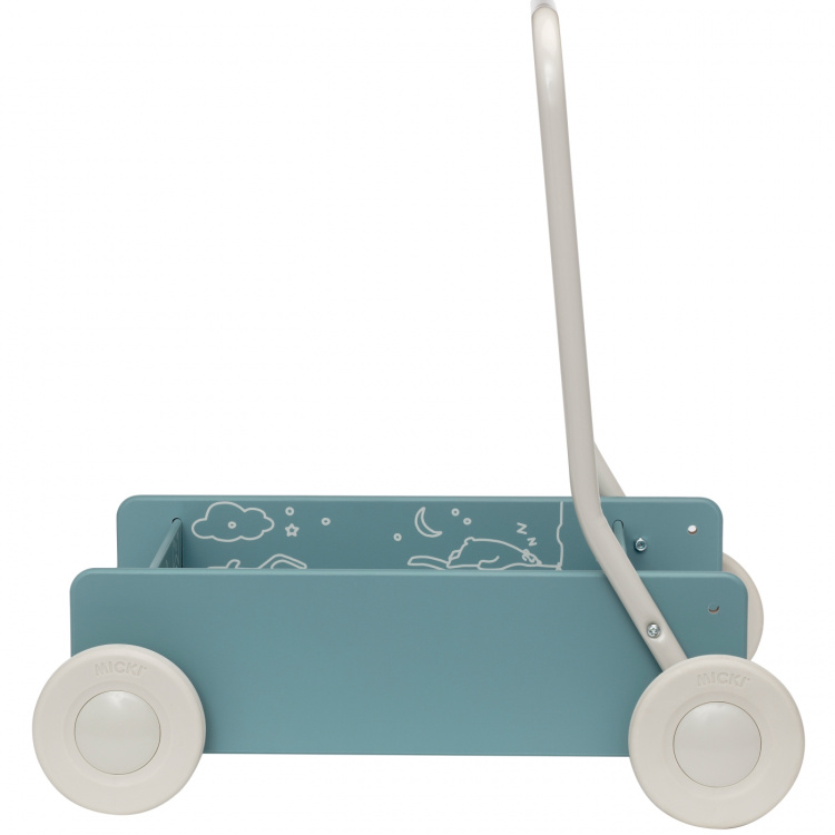 Micki Lær å gå-barnevogn, blå - Fyndvara 