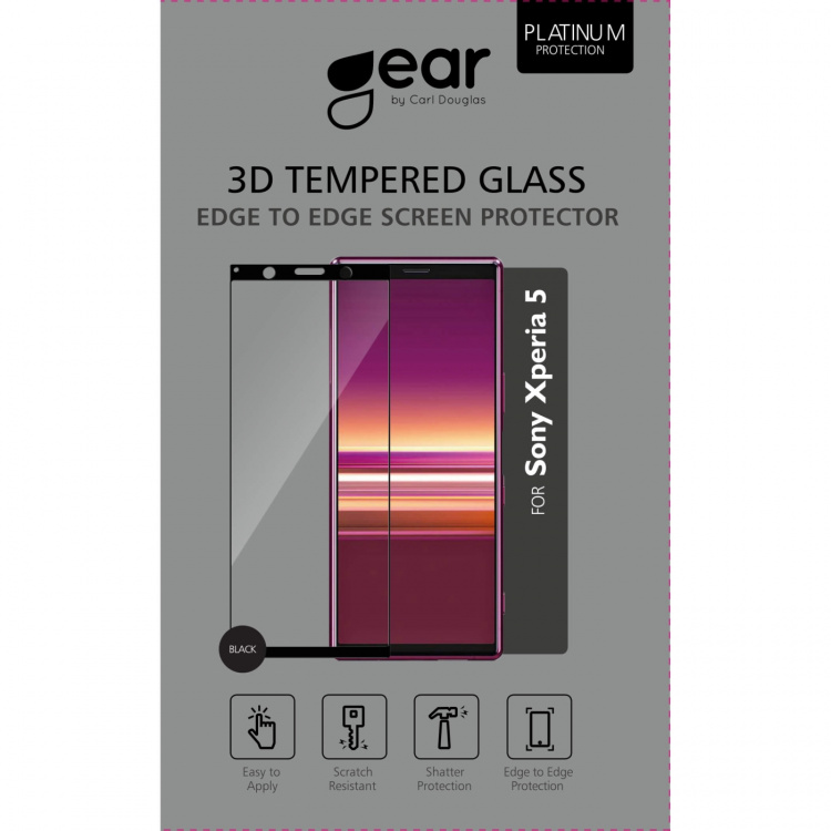 Gear Härdat Glas 3D Full Cover Black Sony Xperia 5