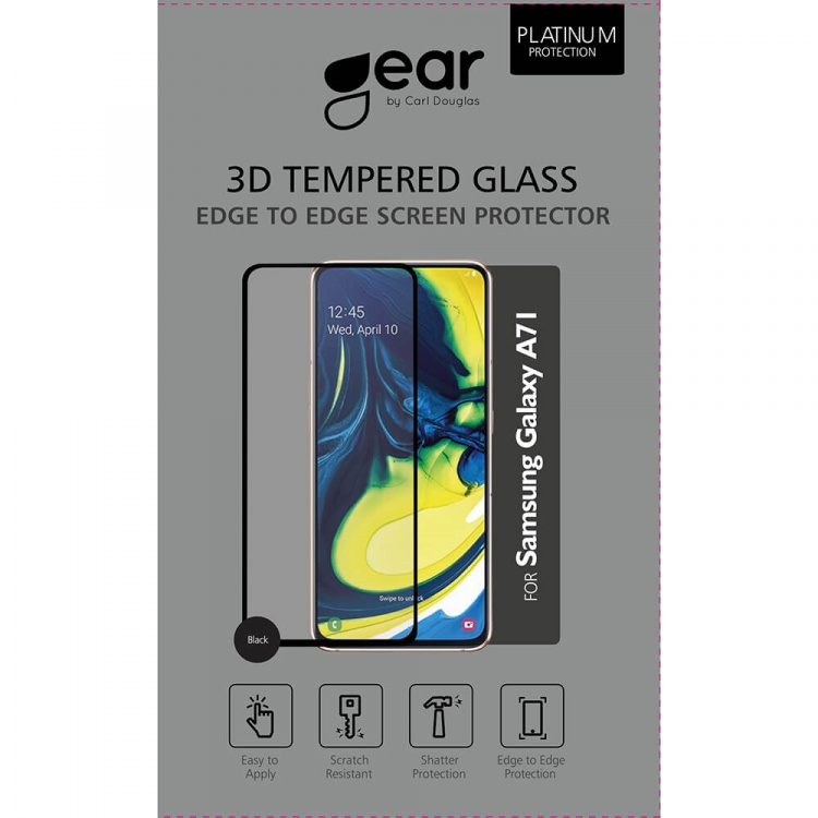 Gear Skjermbeskyttelse 3D Platinum Buet Glass Svart Ramme - Samsung A71 / A81 / Note 10 Lite