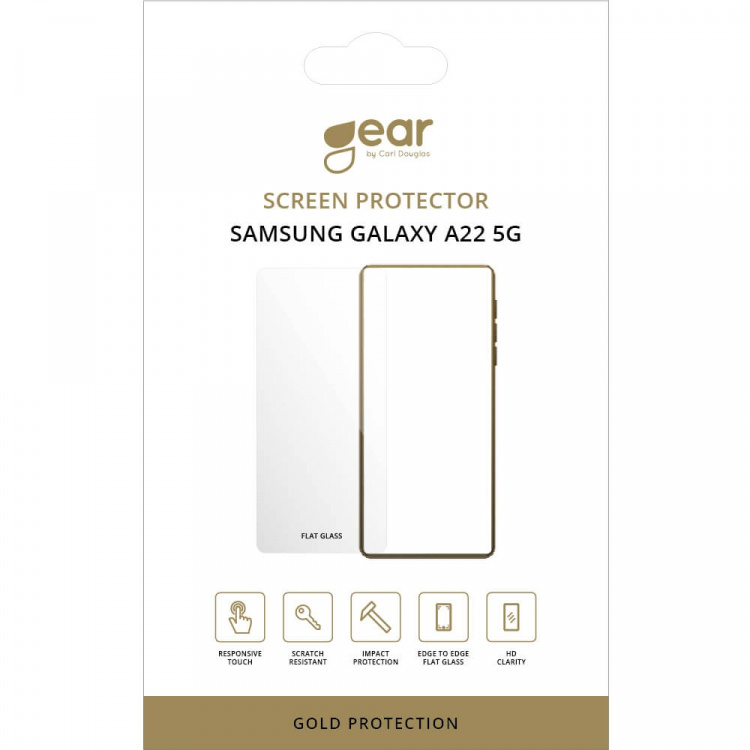 Gear Skjermbeskytter 2.5D Gold Case Friendly - Samsung A22 5G