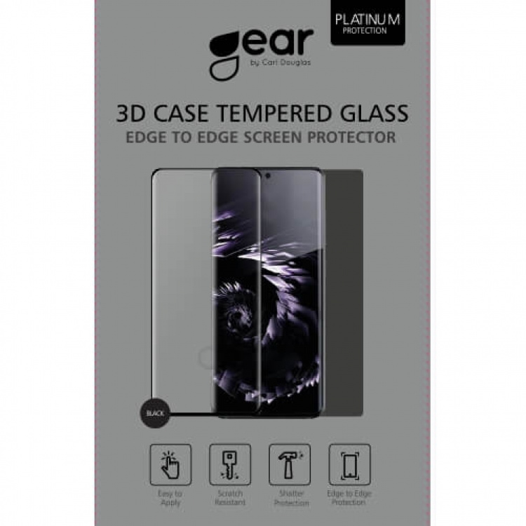 Gear Skjermbeskyttelse 3D Platinum Buet Glass Svart Ramme - Samsung S22 5G / S23 5G