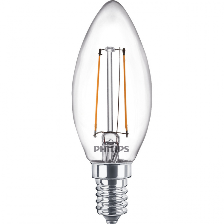 Philips 2-pakning LED E14 Crown 2W (25W) Clear 250lm Philips 2-pakning LED E14 Crown 2W (25W) Clear 250lm
